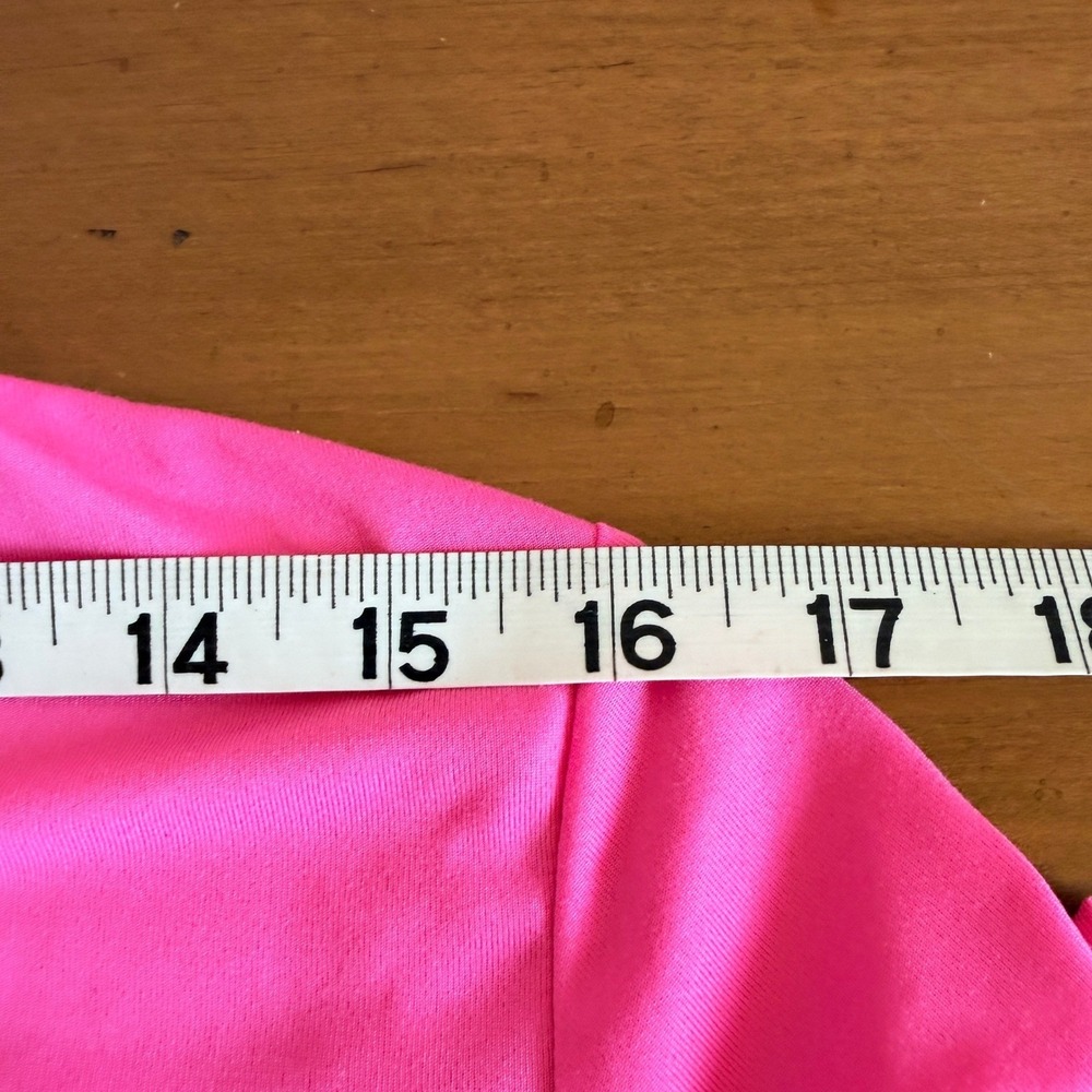 Nike Training Dri-FIT Hot Pink Cropped High Low T-Shirt Size Medium - Picture 6 of 7